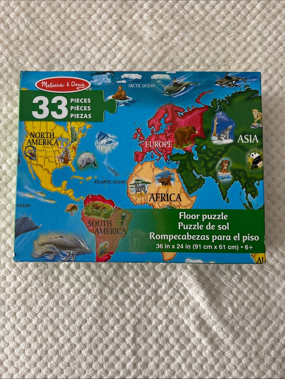 🌎 🧩Melissa & Doug World Map Floor Puzzle – 33 Pieces